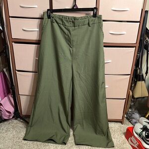 Green Wide-Leg Trousers